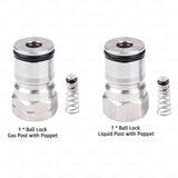 Ball Lock Corny Keg Post Set Stainless Steel 19/32-18 Threads Post + Poppet Star Beverage Supply Co.