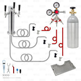 3 Tap Triple Tower CO2 Kegerator Keezer Conversion Kit for Ball Lock Corny Kegs Star Beverage Supply Co.