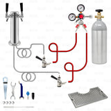 2 Tap Double Faucet Tower Draft Beer Kegerator Keezer Conversion Kit + CO2 Tank Star Beverage Supply Co.