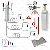 3 Tap Triple Tower CO2 Kegerator Keezer Conversion Kit for Ball Lock Corny Kegs Star Beverage Supply Co.