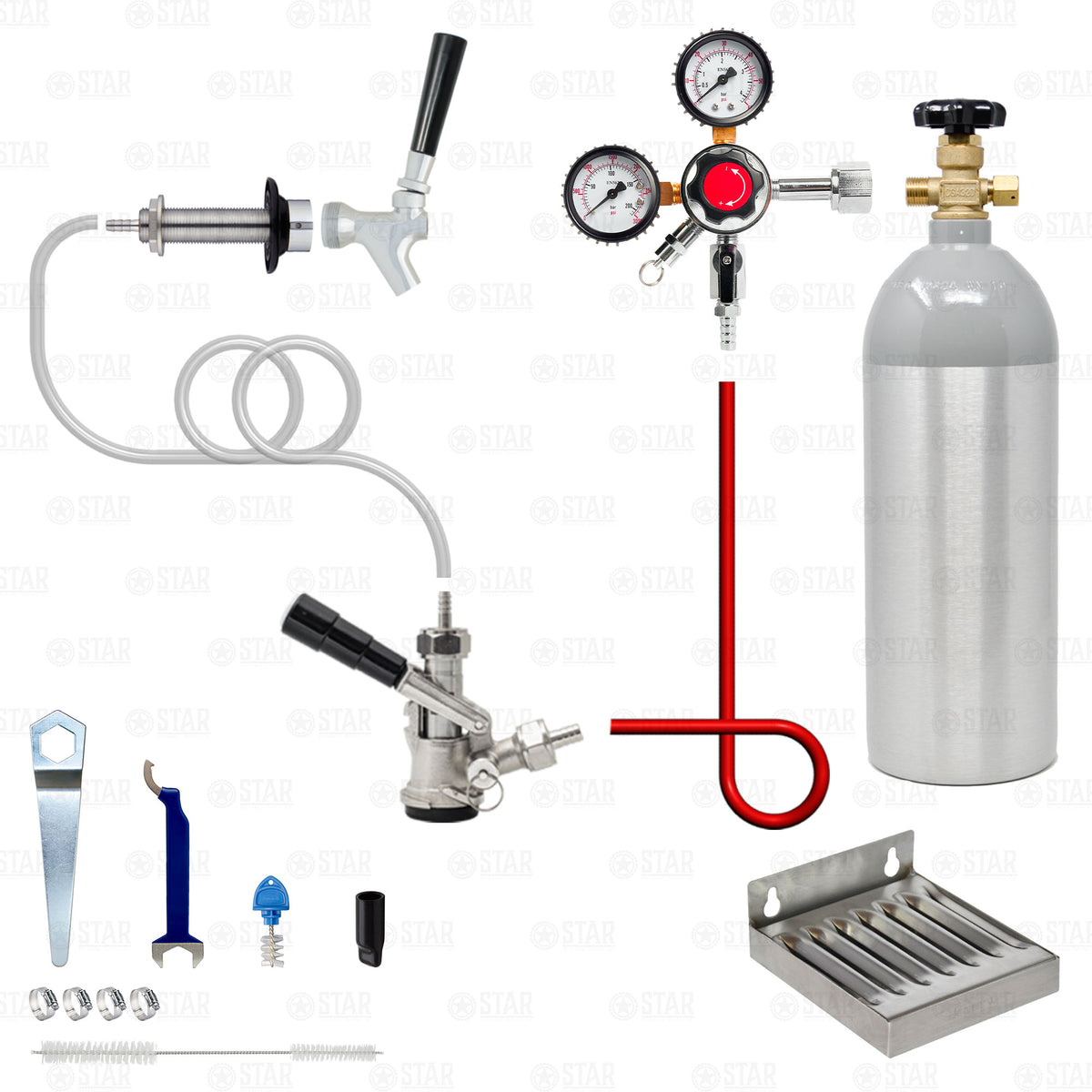 Standard Homebrew Kegerator Refrigerator Conversion Kit (CO2 Tank and Keg are NOT Included) - 2