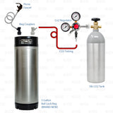 Home Brew Beer Kegging Dispensing Kit - Regulator, 5 Gallon Keg, 5lb Co2 Tank - 5lb Aluminum CO2 Tank / 5 Gallon Ball Lock Keg - 5lb Aluminum CO2 Tank / 5 Gallon Ball Lock Keg Star Beverage Supply Co.