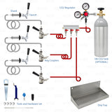 3 Tap Home Brew Sankey D Domestic Beer Kegerator Conversion Kit with Manifold + 5LB Co2 Tank