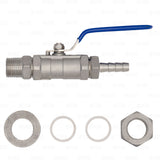 1/2" Stainless Steel Weldless Ball Valve Assembly Kit for Brew Kettle with 3/8" Star Beverage Supply Co.