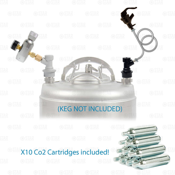 Ball Lock Corny Keg Portable Dispensing Kit Mini Co2 Regulator + Picnic Faucet Star Beverage Supply Co.