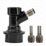Ball Lock Corny Keg Coupler 1/4" MFL Threaded 3/8" and 1/4" Barbs BEVERAGE ONLY Star Beverage Supply Co.