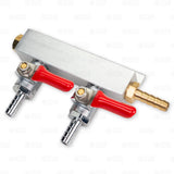 2 Way Co2 Gas Manifold Splitter Distributor Draft Beer Kegerator 5/16" Shutoffs Star Beverage Supply Co.