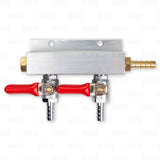 2 Way Co2 Gas Manifold Splitter Distributor Draft Beer Kegerator 5/16" Shutoffs Star Beverage Supply Co.