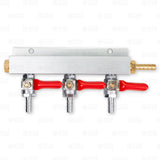 3 Way Co2 Gas Manifold Splitter Distributor Draft Beer Kegerator 5/16" Shutoffs Star Beverage Supply Co.