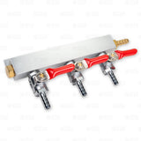 3 Way Co2 Gas Manifold Splitter Distributor Draft Beer Kegerator 5/16" Shutoffs Star Beverage Supply Co.