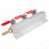 3 Way Co2 Gas Manifold Splitter Distributor Draft Beer Kegerator 5/16" Shutoffs Star Beverage Supply Co.