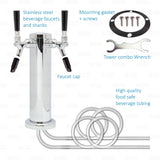 2 Tap Draft Beer or Coffee Beverage Tower with Stainless Steel Faucet & Shanks Star Beverage Supply Co.