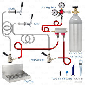 2 Tap Domestic Draft Beer Kegerator Keezer Conversion Kit Dual Tap Manifold DIY Star Beverage Supply Co.