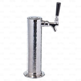 1 Tap Stainless Steel Draft Beer Bar Beverage Column Tower with Hammered Finish Krome Dispense