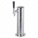 1 Tap Stainless Steel Draft Beer Bar Beverage Column Tower with Hammered Finish Krome Dispense