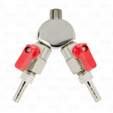 2 way Co2 Regulator Output Splitter with 1/4" Shutoffs Gas Distributor Manifold-Business & Industrial:Restaurant & Food Service:Bar & Beverage Equipment:Draft Beer Dispensing:Couplers, Hoses & Fittings-Star Beverage Supply Co.