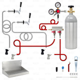 2 Tap Ball Lock Kegerator Conversion Kit for Home Brewing Corny Kegs + 5lb CO2 Tank Star Beverage Supply Co.