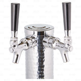 2 Tap Stainless Steel Draft Beer Bar Beverage Column Tower with Hammered Finish Krome Dispense