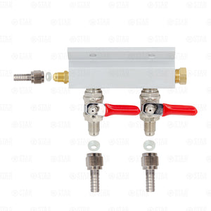 2 Way Co2 Gas Manifold Splitter Distributor Beer Kegerator Threaded Shutoffs-Business & Industrial:Restaurant & Food Service:Bar & Beverage Equipment:Draft Beer Dispensing:Other Draft Beer Dispensing-Star Beverage Supply Co.