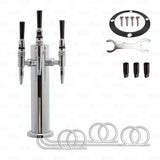 3 Tap Draft Nitro Beer Coffee Tower Triple Stainless Steel Stout Creamer Faucets freeshipping - Star Beverage Supply Co.