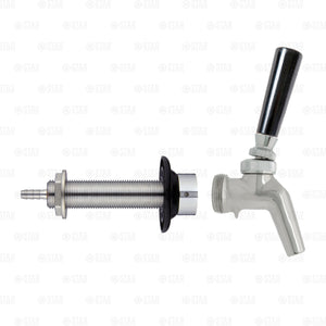 Stainless Steel Forward Sealing Beer or Wine Kegerator Faucet  + 4" SS304 Shank freeshipping - Star Beverage Supply Co.