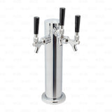 3 Tap Draft Beer Tower Triple Faucet 12" Tall, 3" Diameter Stainless Steel freeshipping - Star Beverage Supply Co.