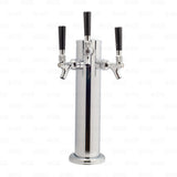 3 Tap Draft Beer Tower Triple Faucet 12" Tall, 3" Diameter Stainless Steel freeshipping - Star Beverage Supply Co.