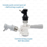 Sanke Keg Quick Connector Adapter Posts + Ball Lock Corny Keg Coupler Set-Star Beverage Supply Co.