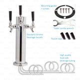 3 Tap All Stainless Steel Beer  Beverage Tower Triple Self-Closing Faucets SS304 freeshipping - Star Beverage Supply Co.