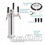 3 Tap Draft Beer Beverage Tower Triple Stainless Steel Forward Sealing Faucets freeshipping - Star Beverage Supply Co.