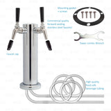 2 Tap Draft Beer Coffee Tower Forward Sealing Stainless Steel Faucets & Shanks freeshipping - Star Beverage Supply Co.