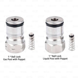 Ball Lock Corny Keg Post Set Stainless Steel 19/32-18 Threads Post + Poppet Star Beverage Supply Co.