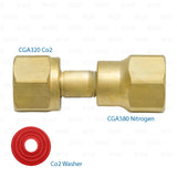 Nitrogen Regulator to CO2 Tank Adapter Fitting CGA320 to CGA580 Brass Coupler freeshipping - Star Beverage Supply Co.