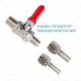 Co2 Regulator Shutoff Valve Threaded 1/4" MPT X 1/4" MFL + Hose Barb Swivel Nuts-Home & Garden:Food & Beverages:Beer & Wine Making-Star Beverage Supply Co.