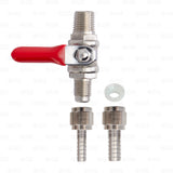 CO2 Regulator Shutoff Valve Threaded 1/4" MFL + Check Valve + 1/4" + 3/8" Barbs freeshipping - Star Beverage Supply Co.