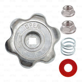 CO2 Tank Replacement Hand Wheel Handle M6 + 5/16" Nut + Spring Set Steel CHROME freeshipping - Star Beverage Supply Co.