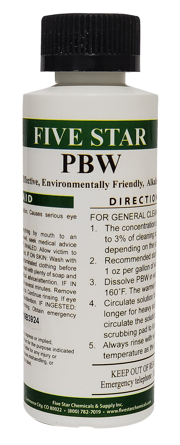 Five Star PBW Powdered Brewery Wash Non-Caustic Beer Equipment Cleanser 120g freeshipping - Star Beverage Supply Co.