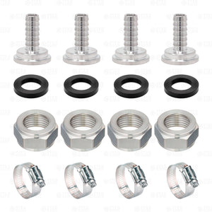 1/4" Beer Tubing Fittings Set Stainless Hex Nut Tailpiece Washer Hose Clamp X4 freeshipping - Star Beverage Supply Co.