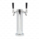 2 Tap 3" Stainless Steel Draft Beer Tower + Self Closing SS Faucet & SS Shank freeshipping - Star Beverage Supply Co.