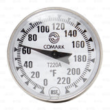 Comark NSF Approved 1" Pocket Thermometer 220° degree Stainless Steel + Sleeve freeshipping - Star Beverage Supply Co.